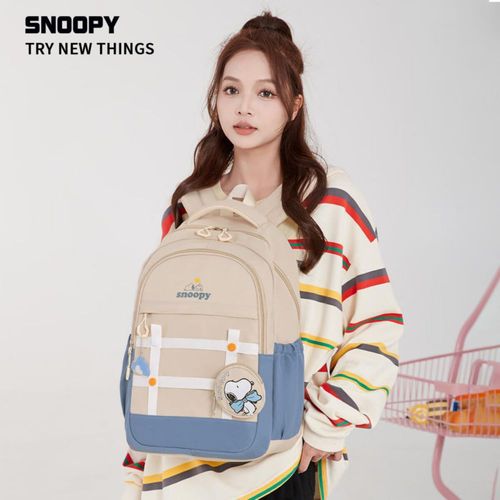 Mochila SNOOPY de poliéster Negra para niña