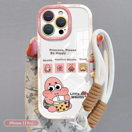 Funda Para Iphone 13 Pro Yingkaida Tpu Rosa Con Protección Para Lente Y Correa