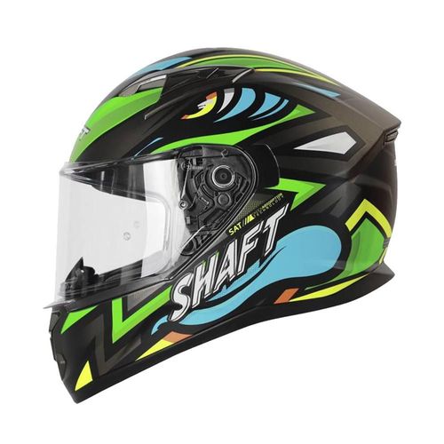 Casco para moto sh522 atom negro mate verde talla l shaft