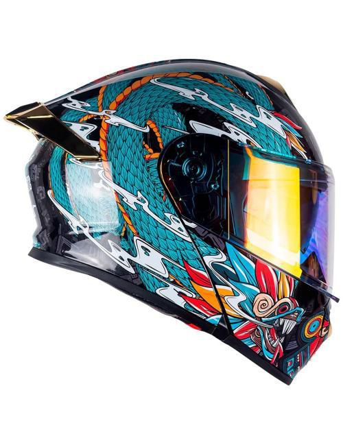 Casco Abatible Kov Thunder Quetzalcoatl Verde