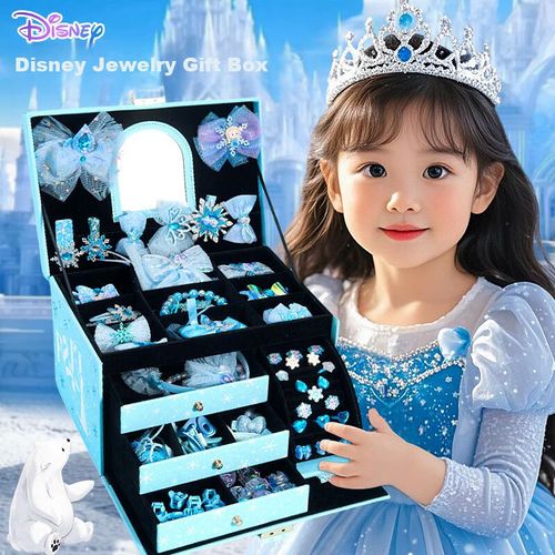 Caja De Joyería Disney Elsa Frozen Con Accesorios Para Cabello