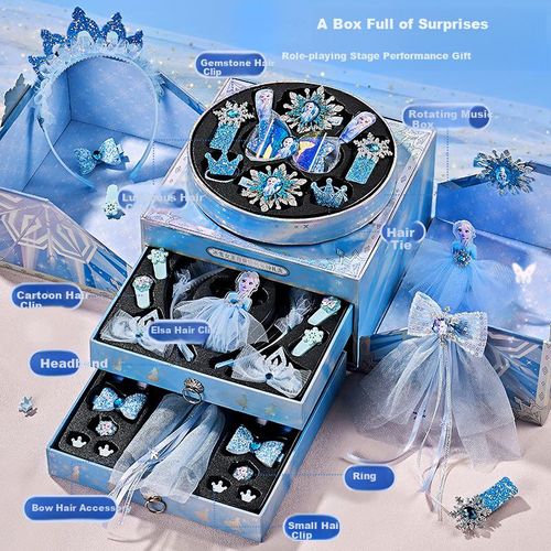 Caja De Accesorios Para El Cabello Disney Elsa Frozen