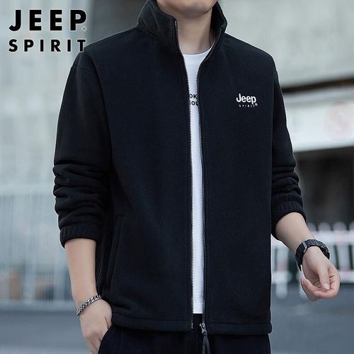 Chamarra tipo sudadera JEEP SPIRIT forrada polar Negro para hombre