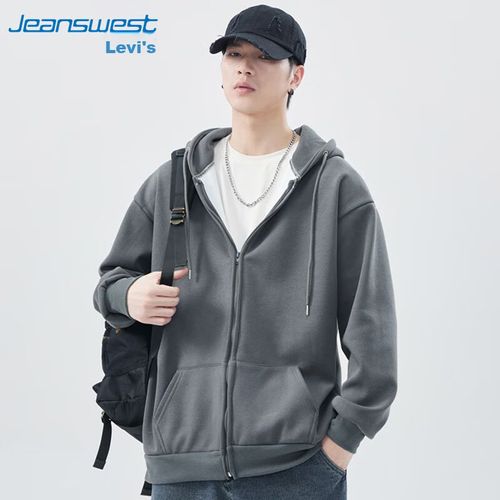 Chamarra JEANSWEST tipo cárdigan gris oscuro para hombre