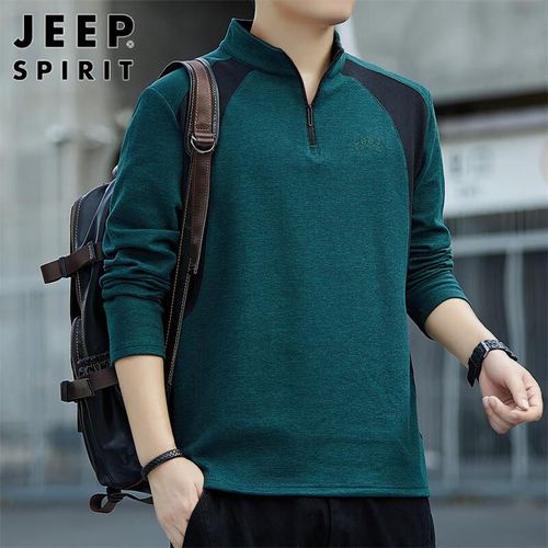 Sudadera JEEP SPIRIT Verde azulado con cierre medio para hombre