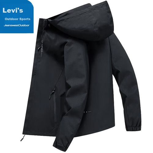 Chamarra JEANSWEST OUTDOOR con gorro negro para hombre