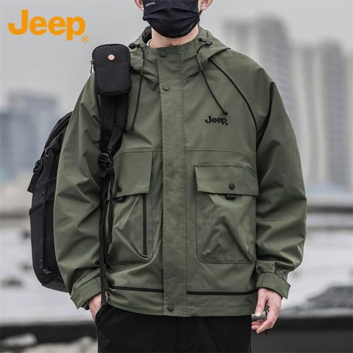 Chamarra JEEP rompevientos Verde militar para hombre