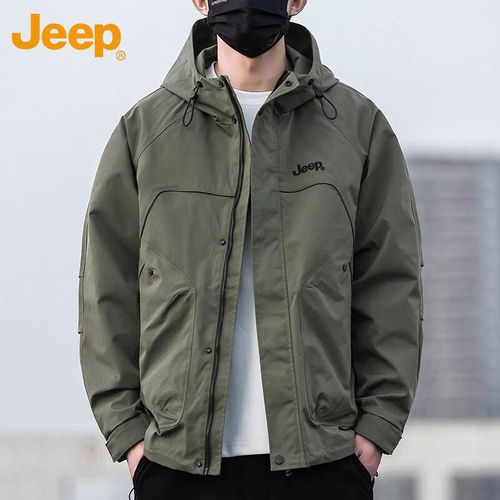 Rompevientos JEEP con gorro Verde militar para hombre