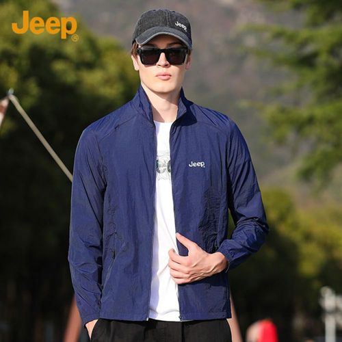 Chamarra ligera JEEP cuello alto azul navy para hombre