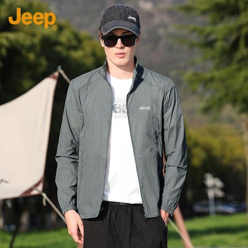 Chamarra ligera JEEP cuello alto gris oscuro para hombre