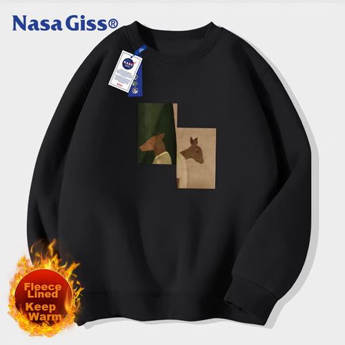 Chamarra NASA GISS forrada con felpa negro para hombre