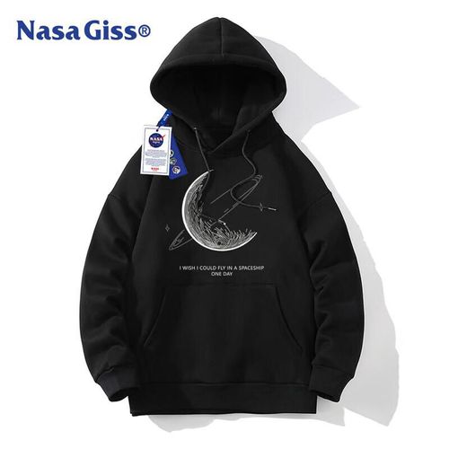 Sudadera NASA GISS con gorro negro para hombre