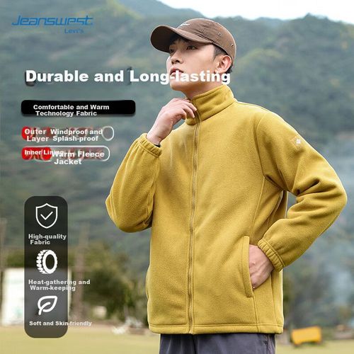 Chamarra 3 en 1 JEANSWEST Amarilla desmontable para hombre