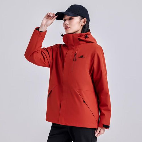 Chamarra Hardshell Pioneer Camp impermeable ROJO para mujer