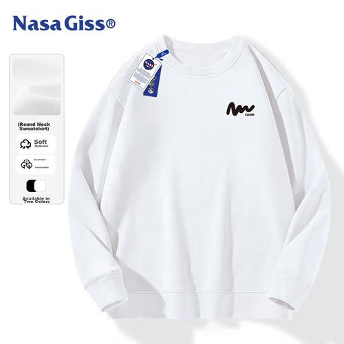 Sudadera NASA GISS cuello redondo blanco para hombre