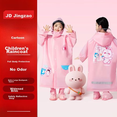 Poncho JD para niños rosa  impermeable unisex