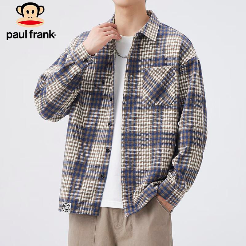 Camisa Paul Frank manga larga cuadros azul para hombre