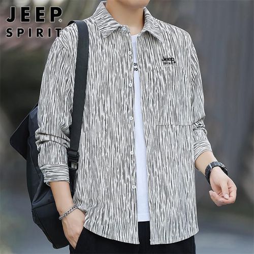 Camisa JEEP SPIRIT rayada blanco y negro para hombre
