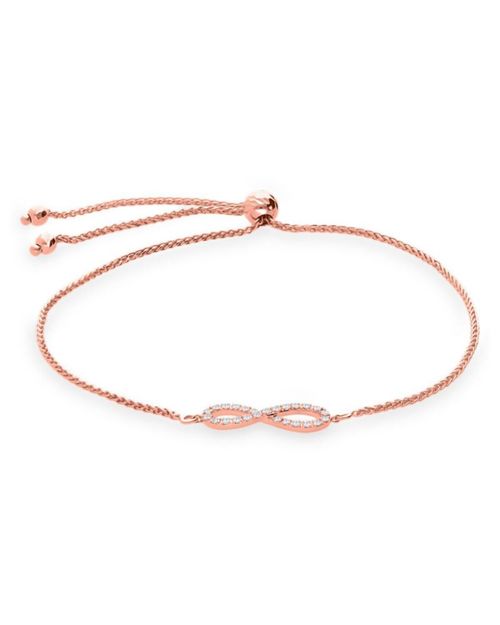 Pulsera Oro Rosa SÃ­mbolo Infinito y 15 Pts Diamante SURAJ-1-P