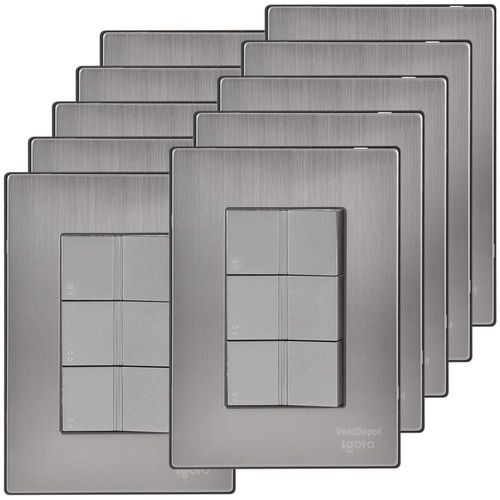 Placas con Apagadores Escalera MXIIE-006 Inoxium3ESilver Interruptores Estéticos