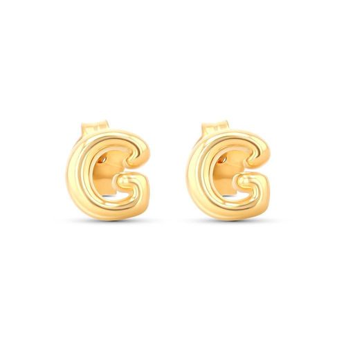 ARETES DE ORO AMARILLO DE 10K (LETRA G)