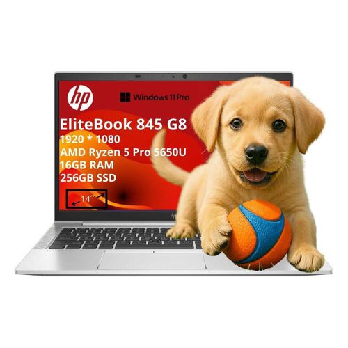 Laptop HP EliteBook 845 G8 |14"| Reacondicionado | AMD Ryzen 5 PRO 5650U con gráficos Radeon | 16 GB | SSD NVMe de 256 GB | Win11 Pro | SILVER