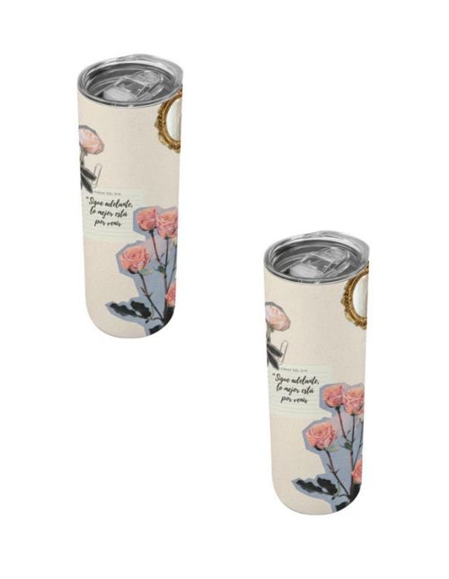 Duo de termos 590 ml. diseño divertido Sigue adelante lo mejor esta por venir, nunca olvides por que empezaste regalo original