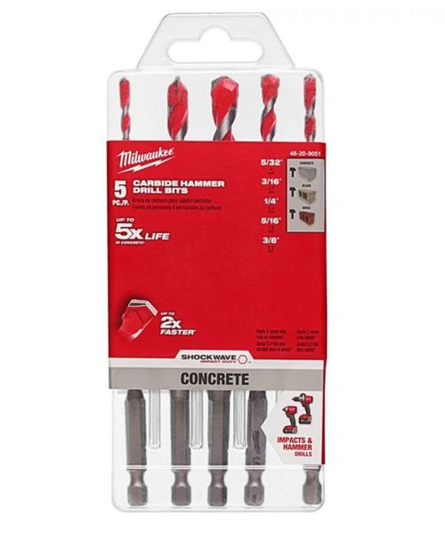 Juego de brocas para concreto 5 Pz 48-20-9051 Milwaukee