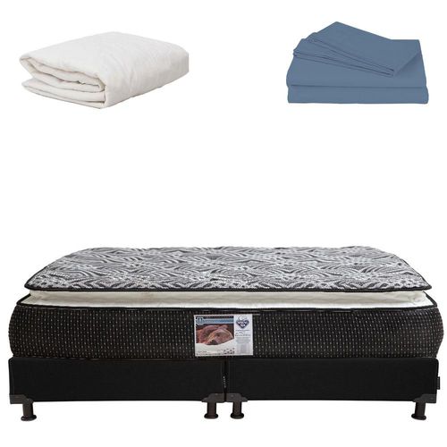 Colchon King Size Spring Air Omega Negro+ Box+ Protector Ultra+ Sabanas Basic RGH