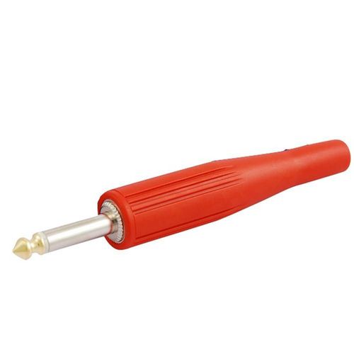 Plug 6.3mm monoaural punta dorada rojo