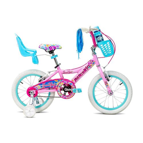 Bicicleta Mercurio Sweetgirl Ruedas Entrenadoras Rodada 16 Color Rosa