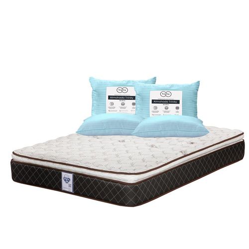 Colchón King Size Spring Air Minesota Café+ Almohada Trinity 2 TRY