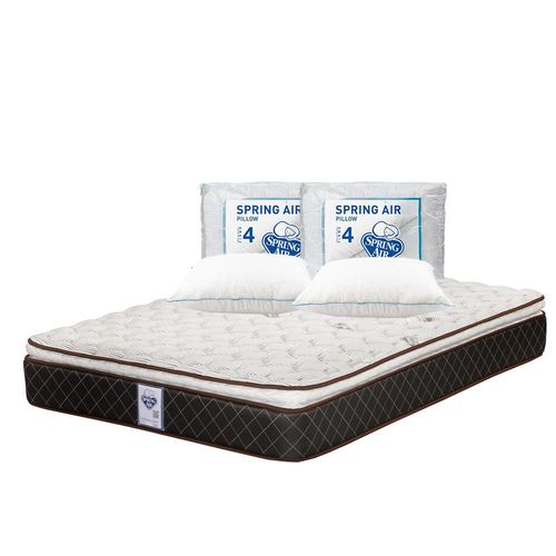 Colchón Queen Size Spring Air Minesota Café+ Almohada Oso 2 TRY