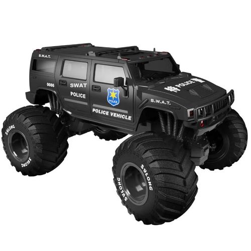 Auto a control remoto JINGDA TOYS SULONG Hummer Policía 1:10 Negro para niños