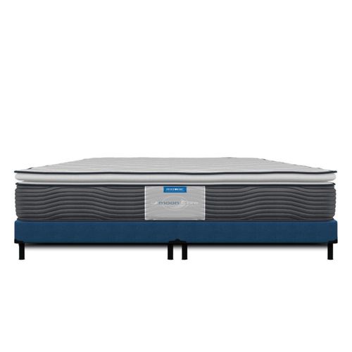 Colchón King Size Restonic Confort Premium + 2 Bases Tapizada Azul