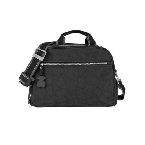 Bolsa pañalera Tous color gris, mide 40 cm de ancho por 25 cm de alto