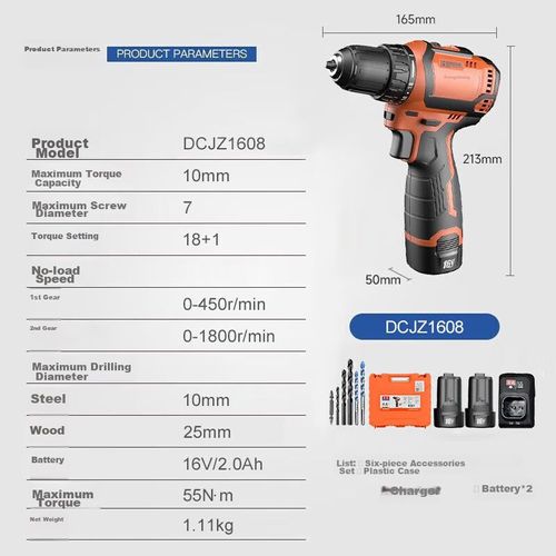 Taladro Eléctrico Dongcheng Dcjz1608 16V