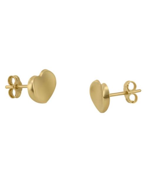 Aretes corazon concavo oro 14k CRISTAL JOYAS JDOAR7742