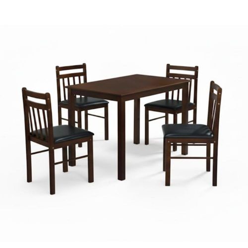 Comedor Omaha 4 Sillas de Madera Color Nogal