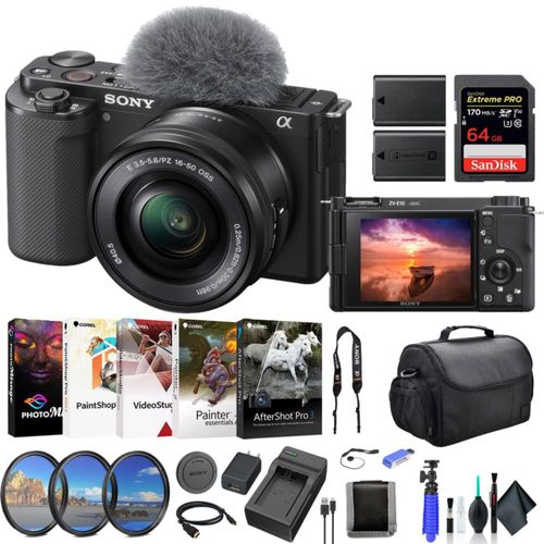 Cámara sin Espejo - Sony - ZV-E10 - Lente de 16-50 mm - Negra