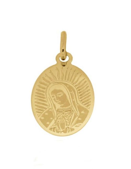 Medalla virgen guadalupe b oro 14k oval CRISTAL JOYAS JDOME45541