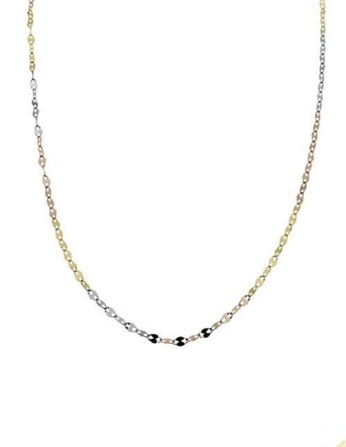 Cadena espejo oro florentino 14k 45 cm CRISTAL JOYAS QUACA425-45TC