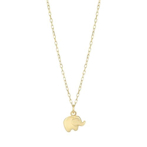 Dije con cadena elefante oro 14k CRISTAL JOYAS FCOGA-1262Y