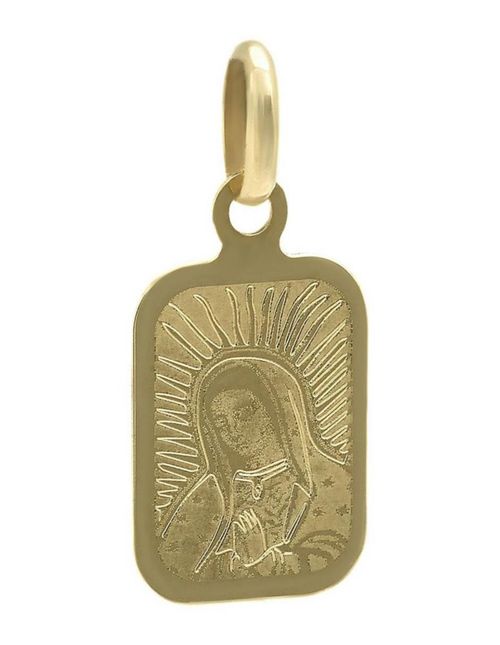 Medalla virgen  busto cuadrada oro 14k CRISTAL JOYAS JDOME7787
