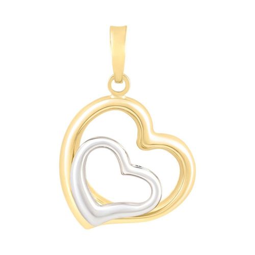 Dije corazones oro amarillo y blanco 14k CRISTAL JOYAS ARPDJ13550YW