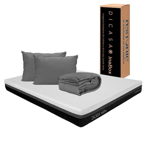 Colchón King Size Dicasa InaBox + Almohada 2Pack + Edredón CZD
