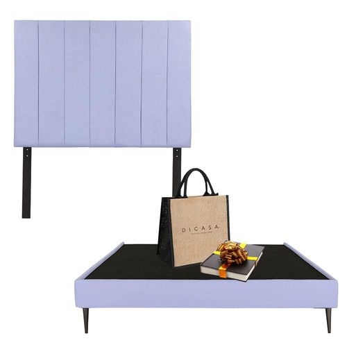 Cabecera Queen Size Dicasa Argos Lila + Base cama Dicasa Slim CZD