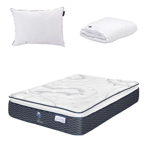 Colchón Queen Size Spring Air Dover +Almohada One+ Protector Cloud CZD