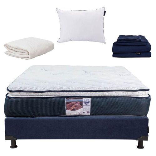 Colchón Individual Mónaco + Box + Almohada O +Sábanas S +Protector CZD
