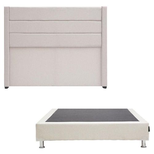 Cabecera Matrimonial Dicasa Lugo Beige claro + Box Dicasa Dolum CZD